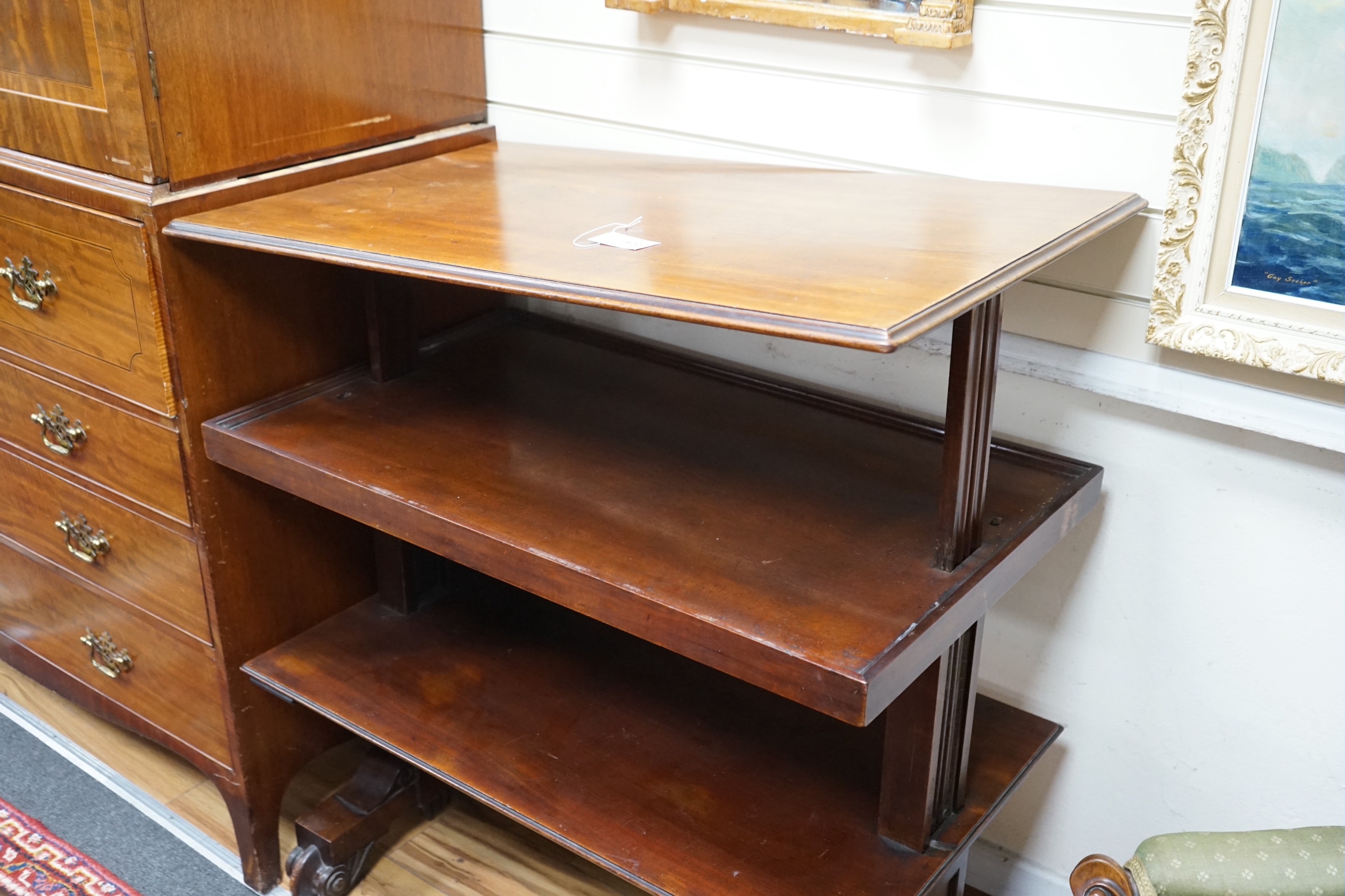 A Victorian mahogany metamorphic buffet, length 96cm, depth 58cm, height 106cm